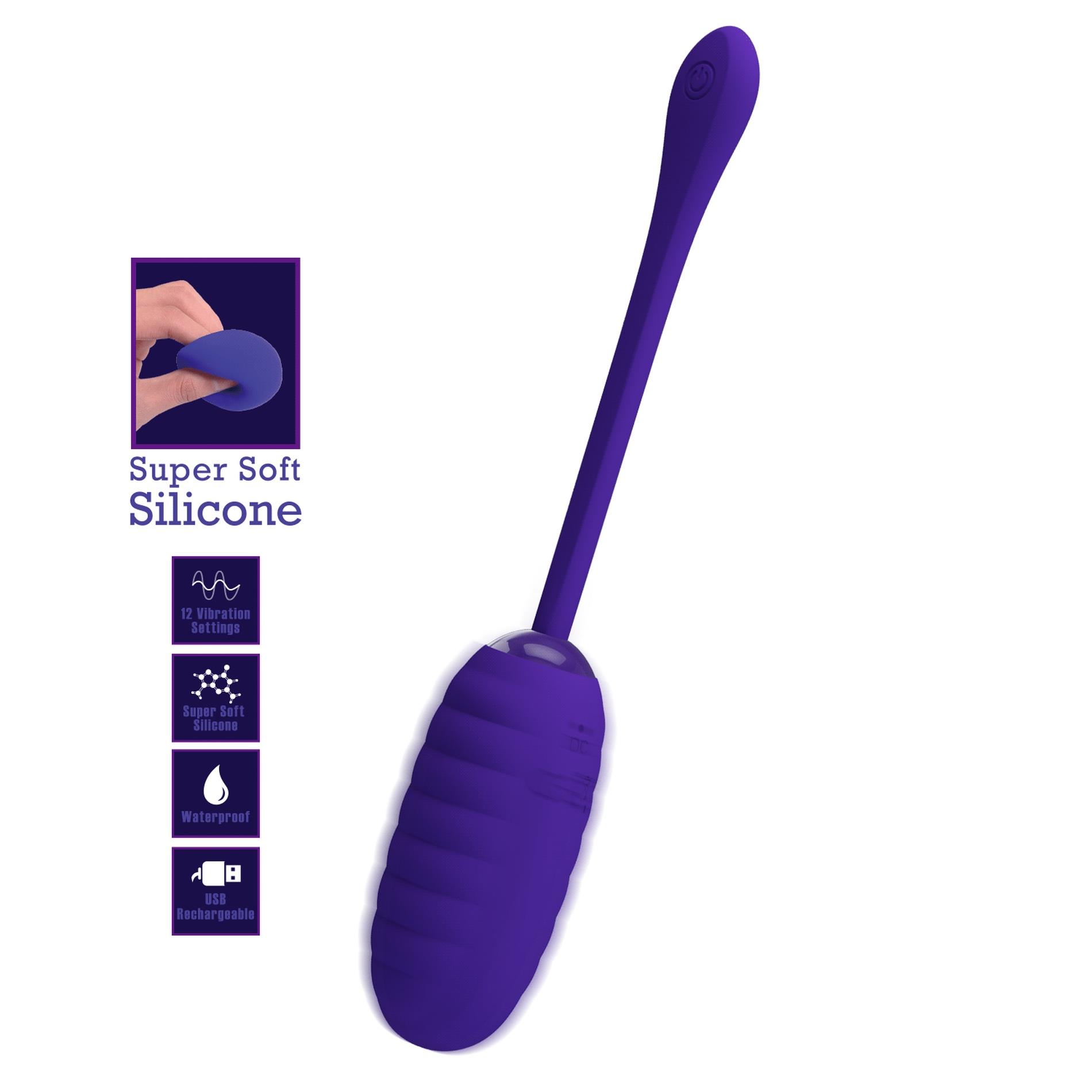 Виброяйцо Pretty Love Kirk Super Soft Silicone, 19.7 см (синий)