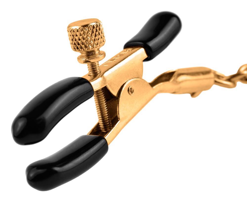 Зажимы для сосков Fetish Fantasy Gold Chain Nipple Clamps, 32 см (золотой)