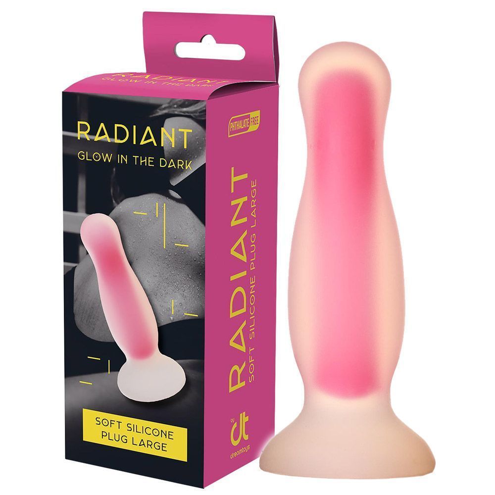 Korek analny Radiant Glow In The Dark, 14,5 cm (różowy)