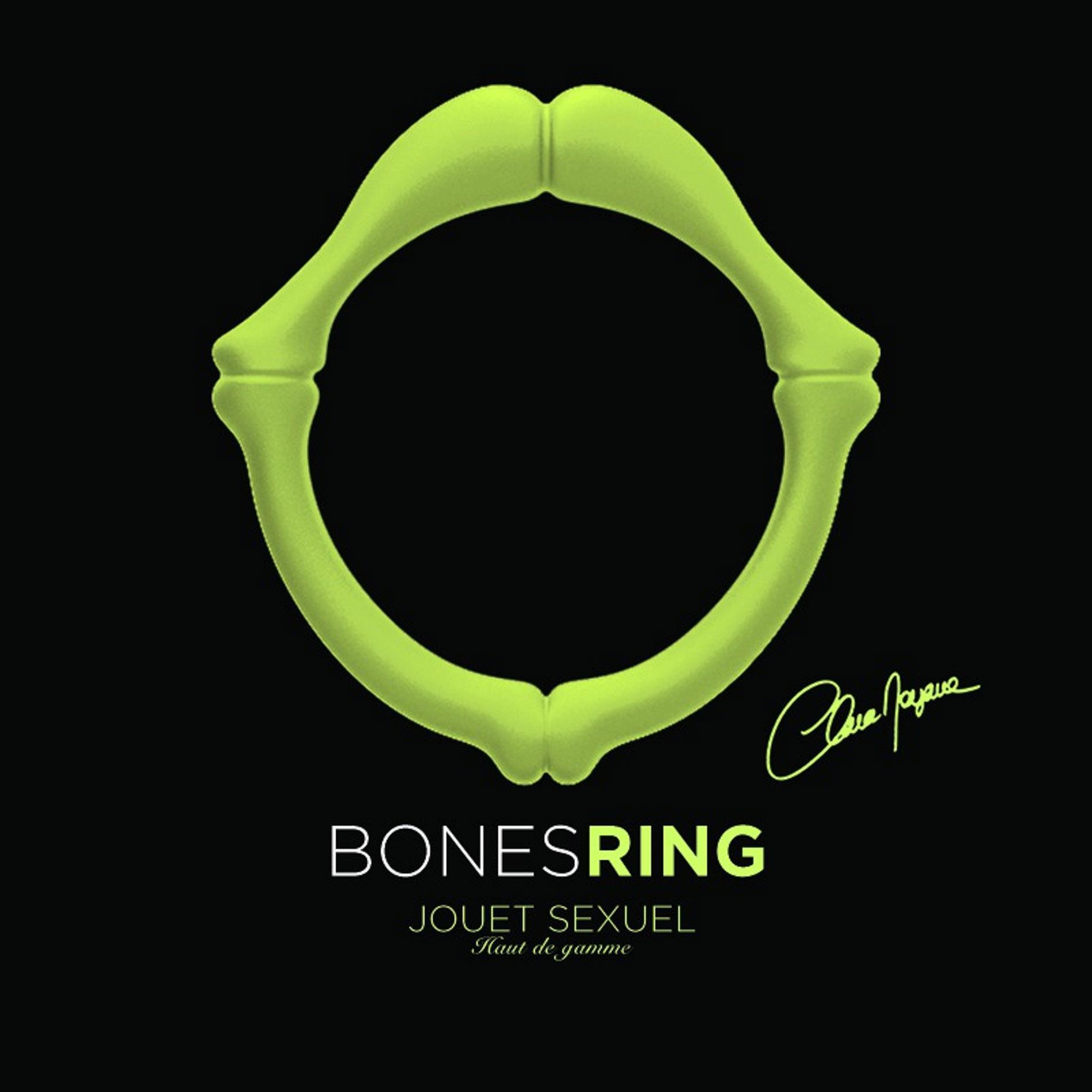 Эрекционное кольцо Clara Morgane Bones Ring Phosphorescent, 2.8 см (зеленый)