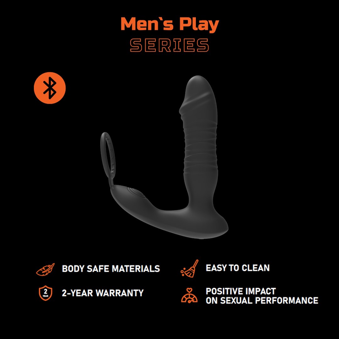 Стимулятор простаты Erospace Men’s Play B5, 17,3 см (черный)