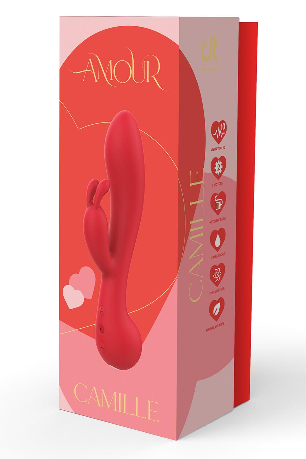 Вибратор-кролик Dream Toys Amour Camille, 22 см (красный)