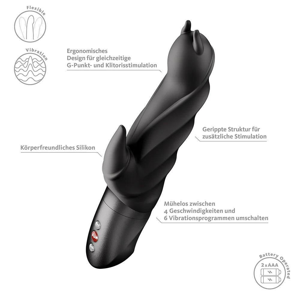 Вибратор-кролик Fun Factory Darling Devil, 20.5 см (черный)