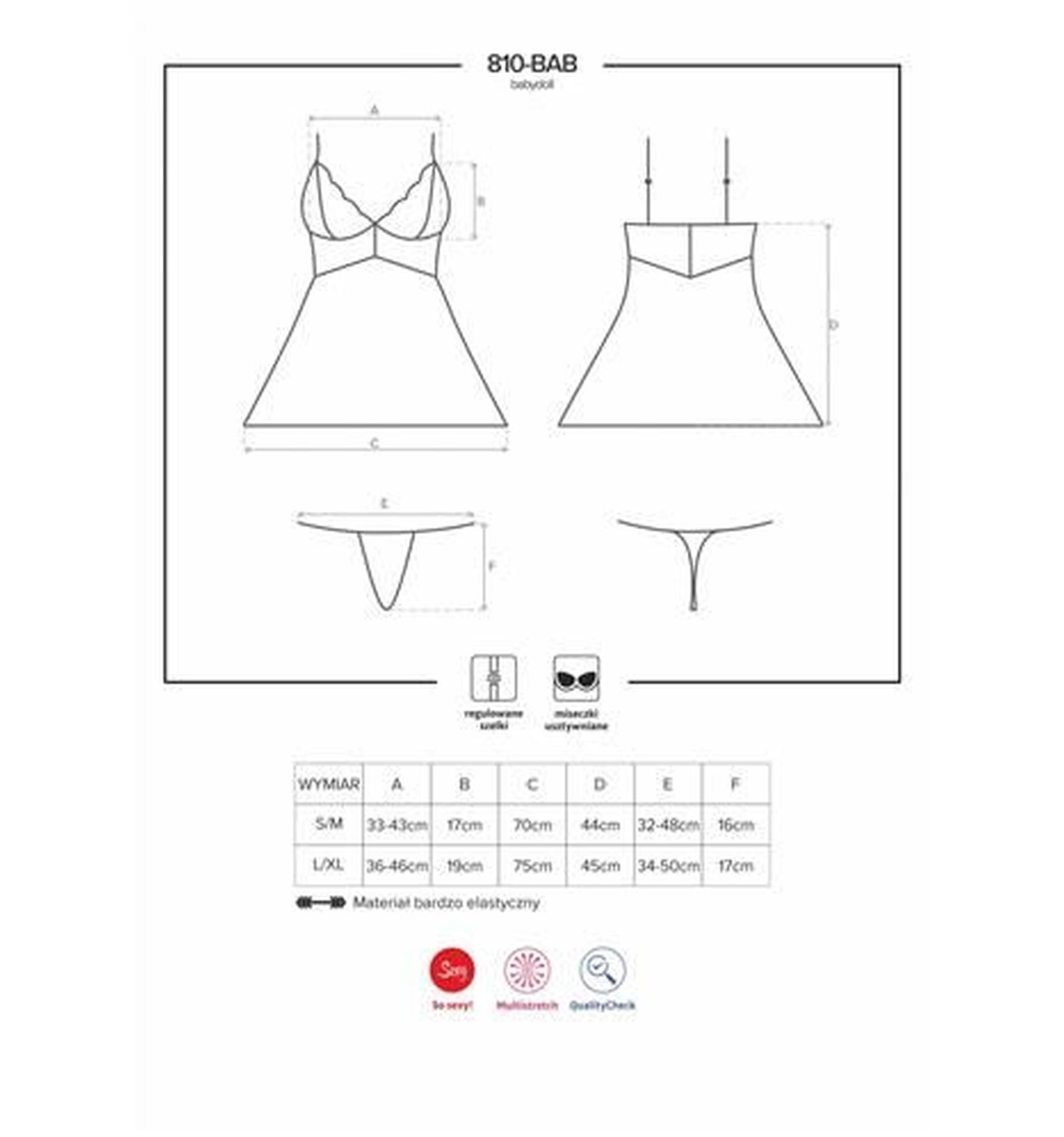 Эротический комплект Obsessive 810, L/XL (белый)