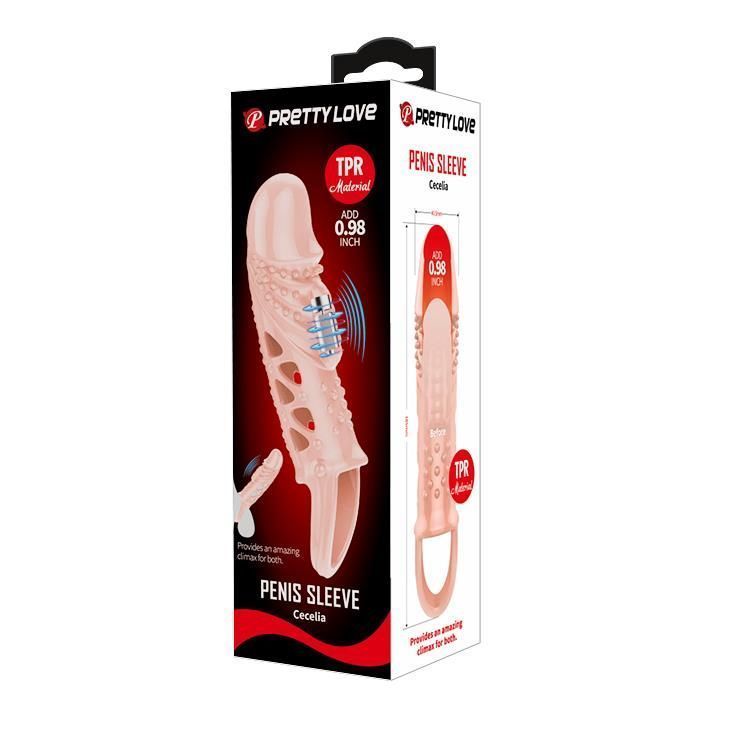 Насадка на пенис Pretty Love Penis Sleeve Cecelia, 18,5 см (телесный)