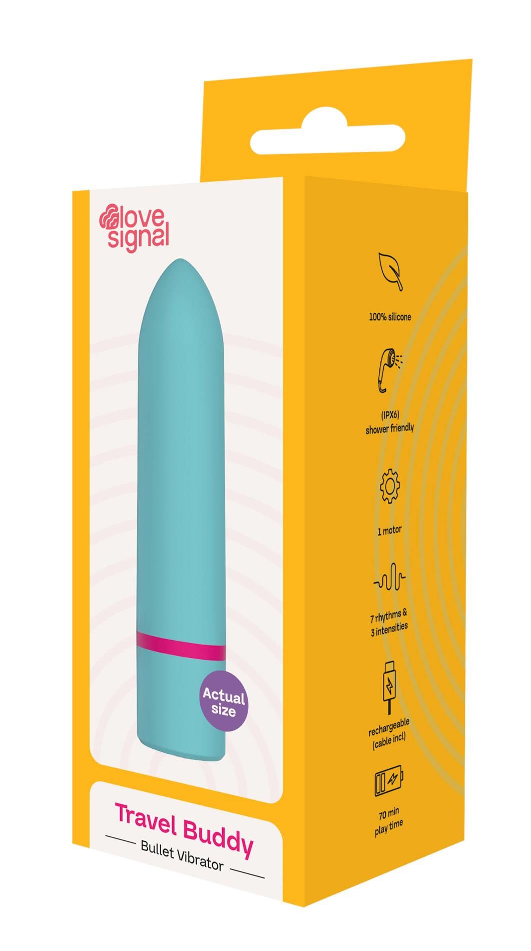 Mini wibrator Dream Toys Travel Buddy, 10 cm (turkusowy)