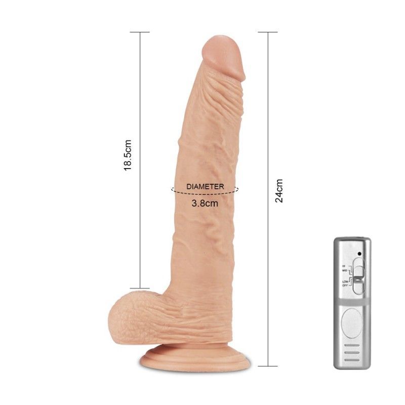 Реалистичный вибратор Lovetoy Real Extreme, 24 см (телесный)