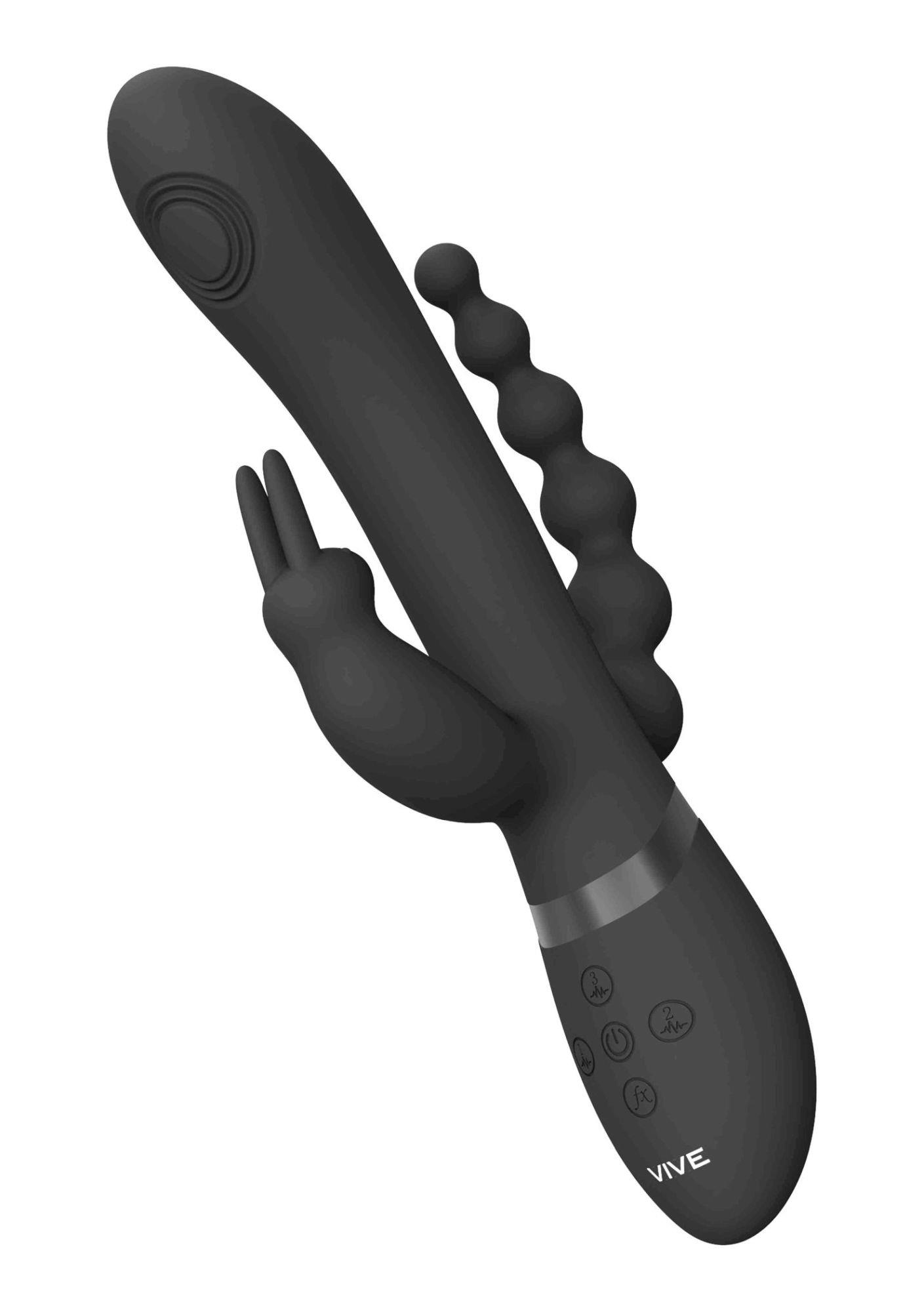 Вибратор Vive Rini, 22 см (черный)