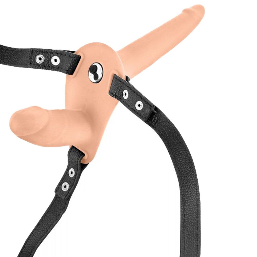Страпон Fetish Tentation Vibrating Strap-on With, 15 см (телесный)