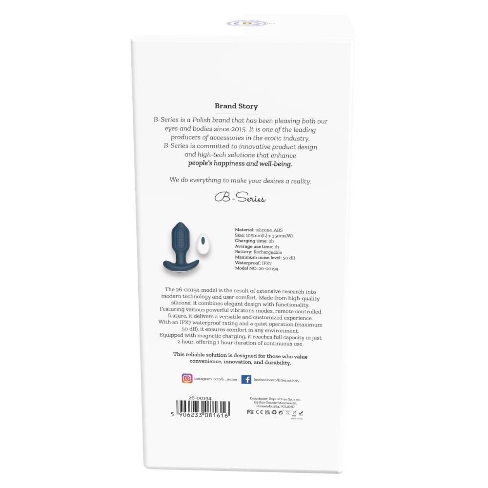 Korek analny B - Seria Lyla Victoria, 10.3 cm (niebieski)