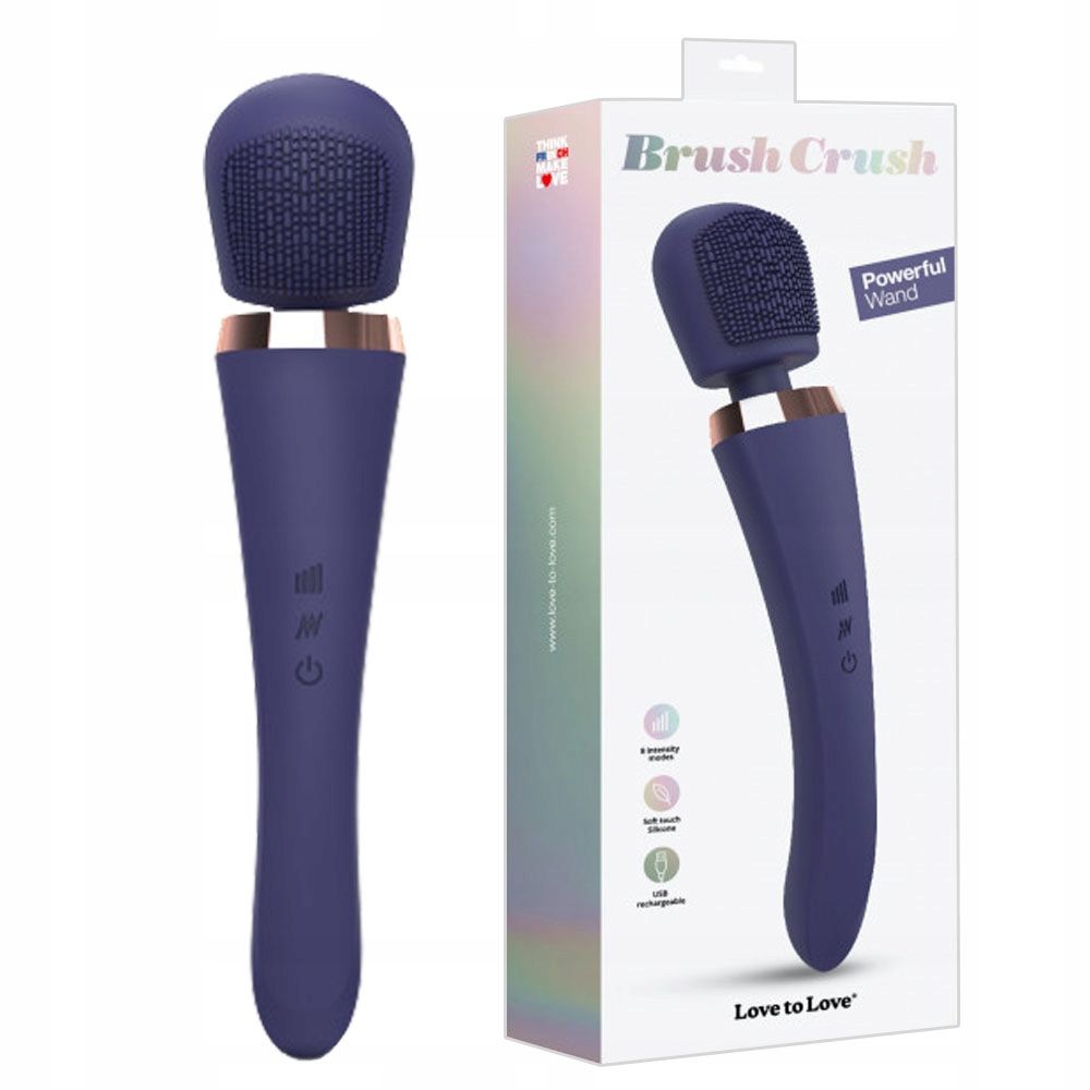 Вибромассажер Love To Love Brush Crush, 25,4 см (синий)