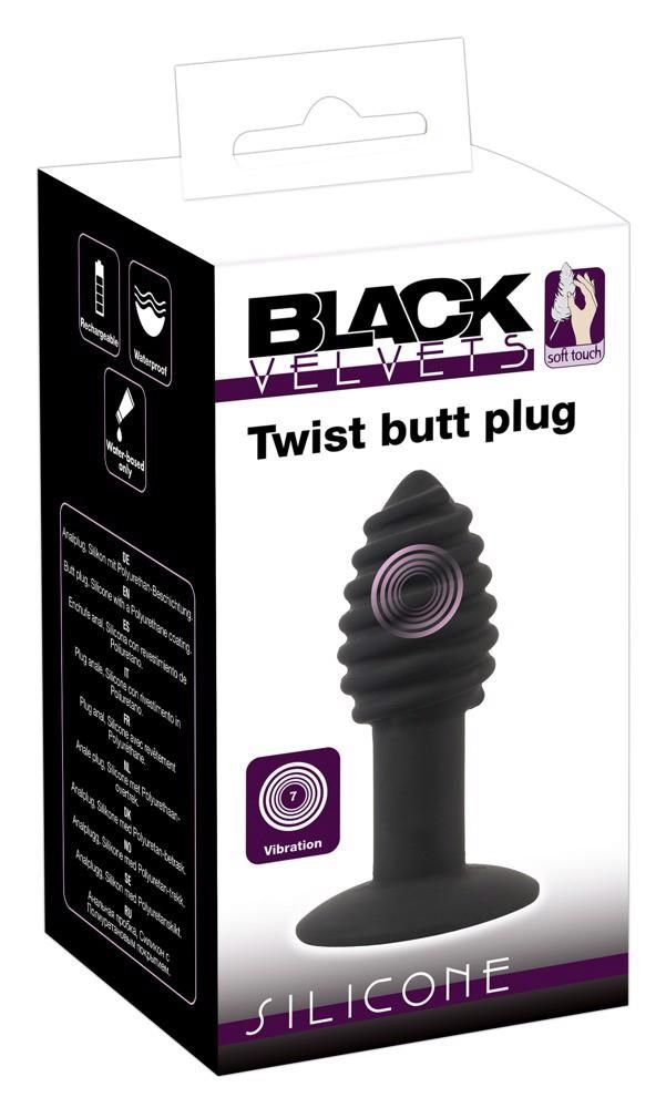 Korek analny z wibracją Orion Black Velvets Twist plug, 10,7 cm (czarny)