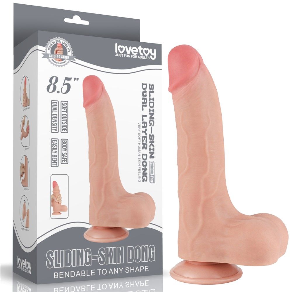 Фаллоимитатор Sliding-Skin Dual Layer Dong 8.5'', 22 см (телесный)