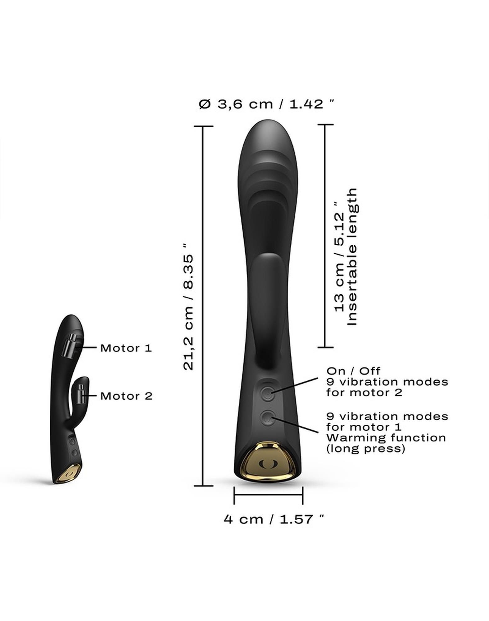 Wibrator królik Dorcel Flexi Rabbit, 21,2 cm (czarny)