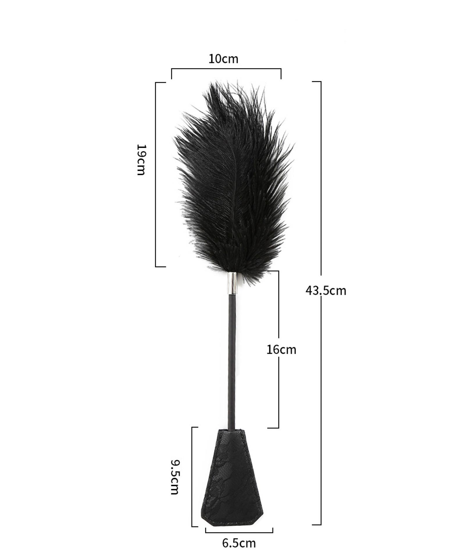 Стек Fetish B-Series Tickler & Whip 1.0, 43.5 см (черный)