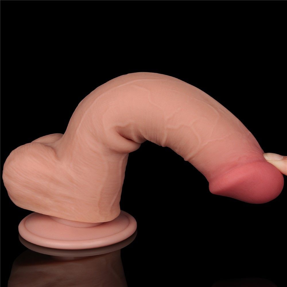 Фаллоимитатор Sliding-Skin Dual Layer Dong 8'' Flesh, 20.8 см (телесный)