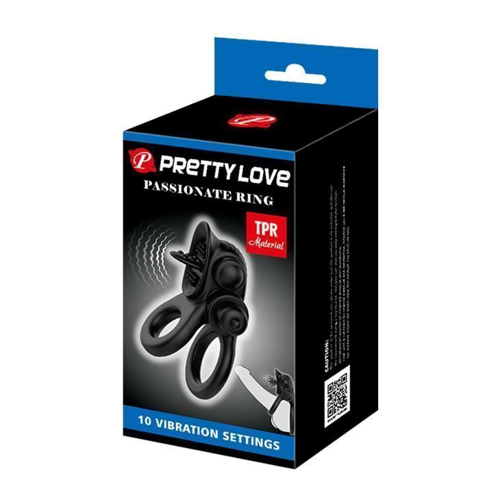 Ерекційне віброкільце Pretty Love, 8,8 см (чорний)