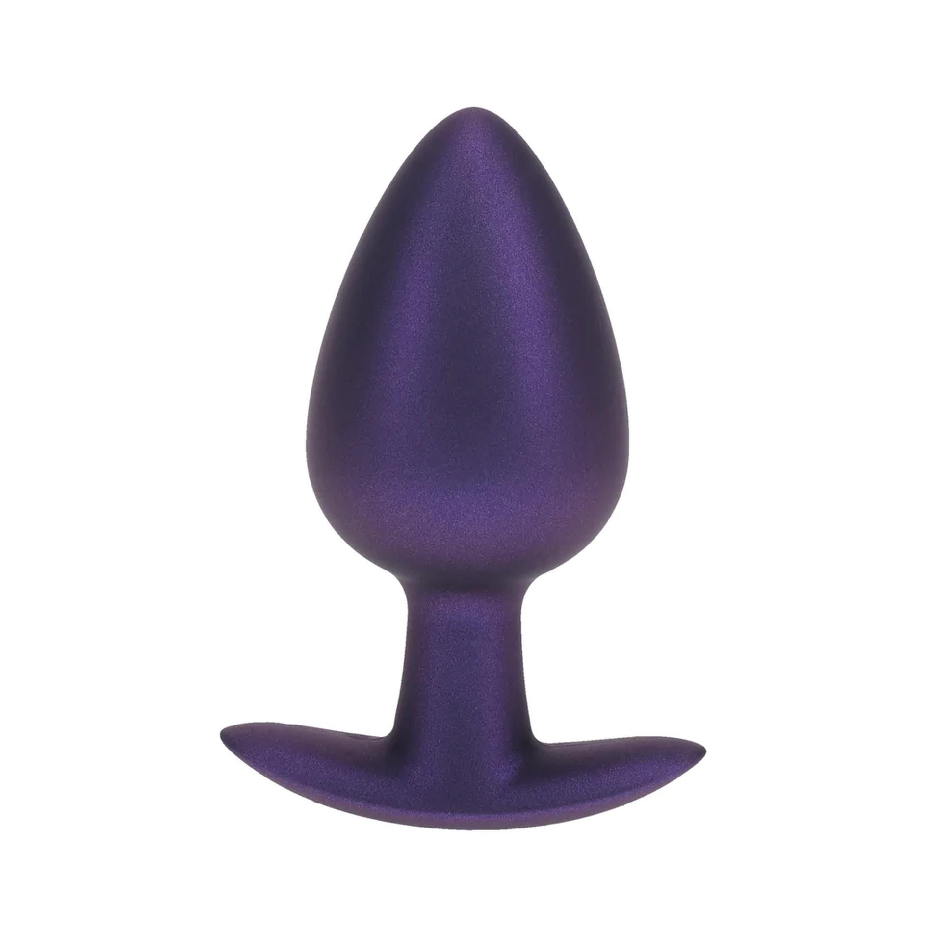 Korek analny Ouch! Smooth Anal Plug Metallic L, 8.9 cm (fioletowy)
