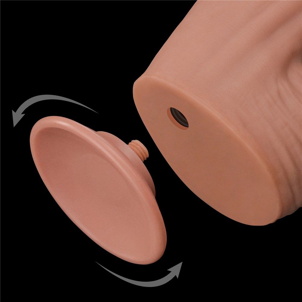 Фалоімітатор LoveToy Sliding-Skin Dual Layer Dong King Sized, 31 см (тілесний)