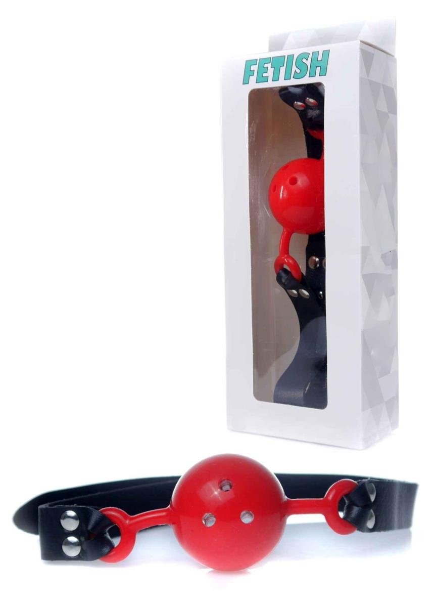 Кляп Fetish B - Series Ball Gag, 4.2 см (черный с красным)