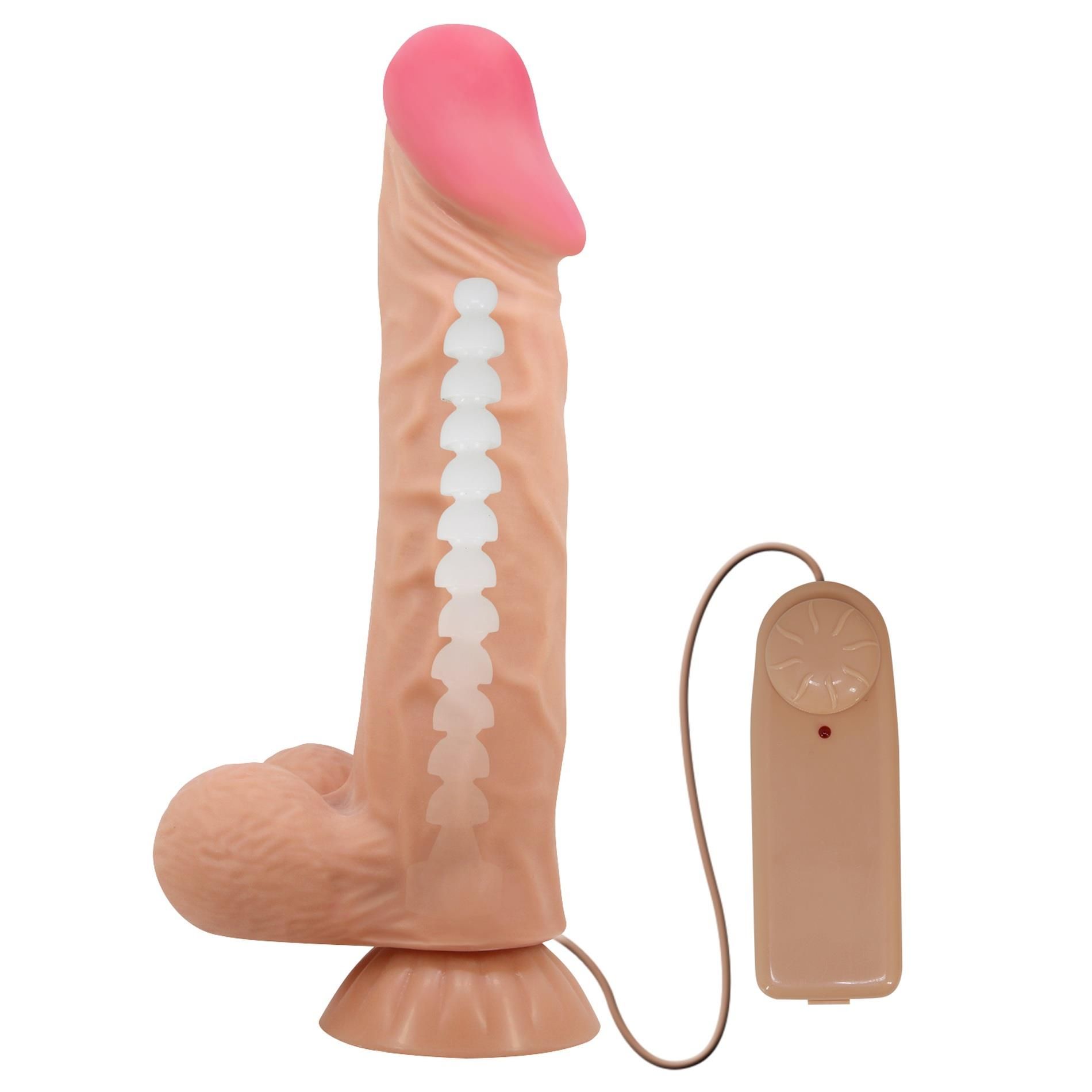 Вибратор Baile Sliding Skin Sadik 9,4'', 24 см (телесный)