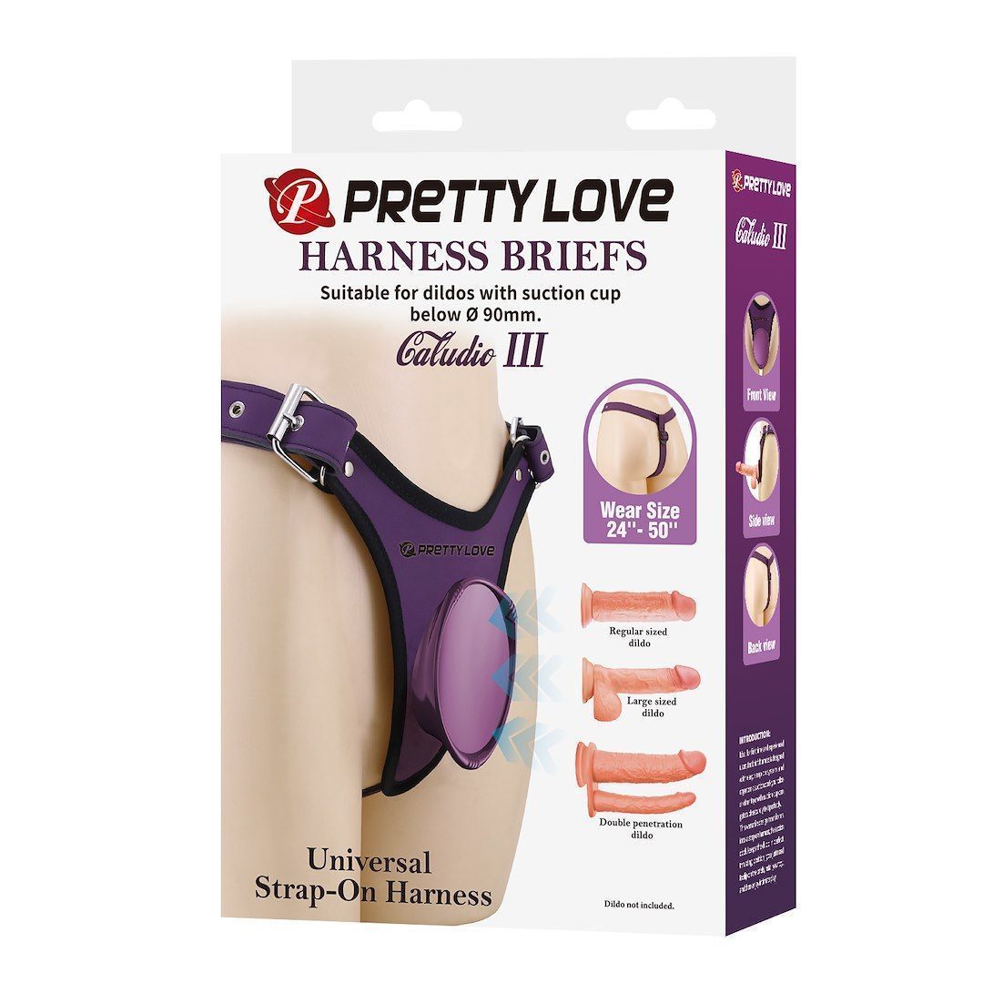 Трусики для страпона Pretty Love Harness Briefs Caludio III (фиолетовый)
