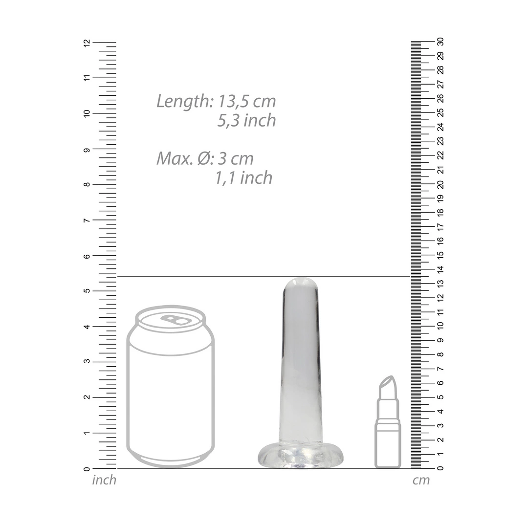 Фаллоимитатор Realrock Crystal Clear Dildo 5.3", 13.5 см (прозрачный)