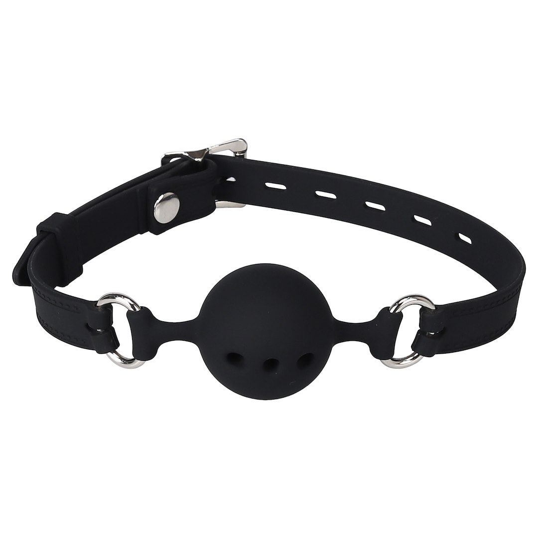 Кляп с силиконовым шариком Erospace Wild Play C14, 4 см (черный)