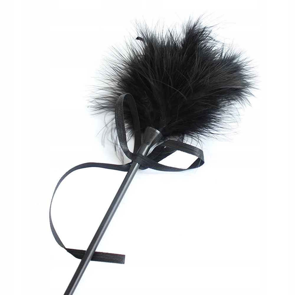 FETISH ADDICT Feather Tickler and Paddle - Szpicruta, Czarny, 45 cm