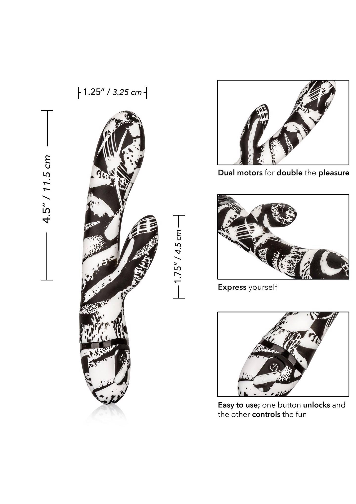 Вибратор-кролик CalExotics Hype Dual Wand, 20 см (мульти)