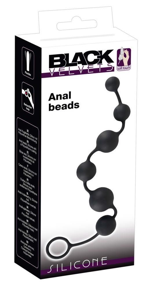 Анальные бусы Black Velvets Anal Beads, 40 cm (черный)