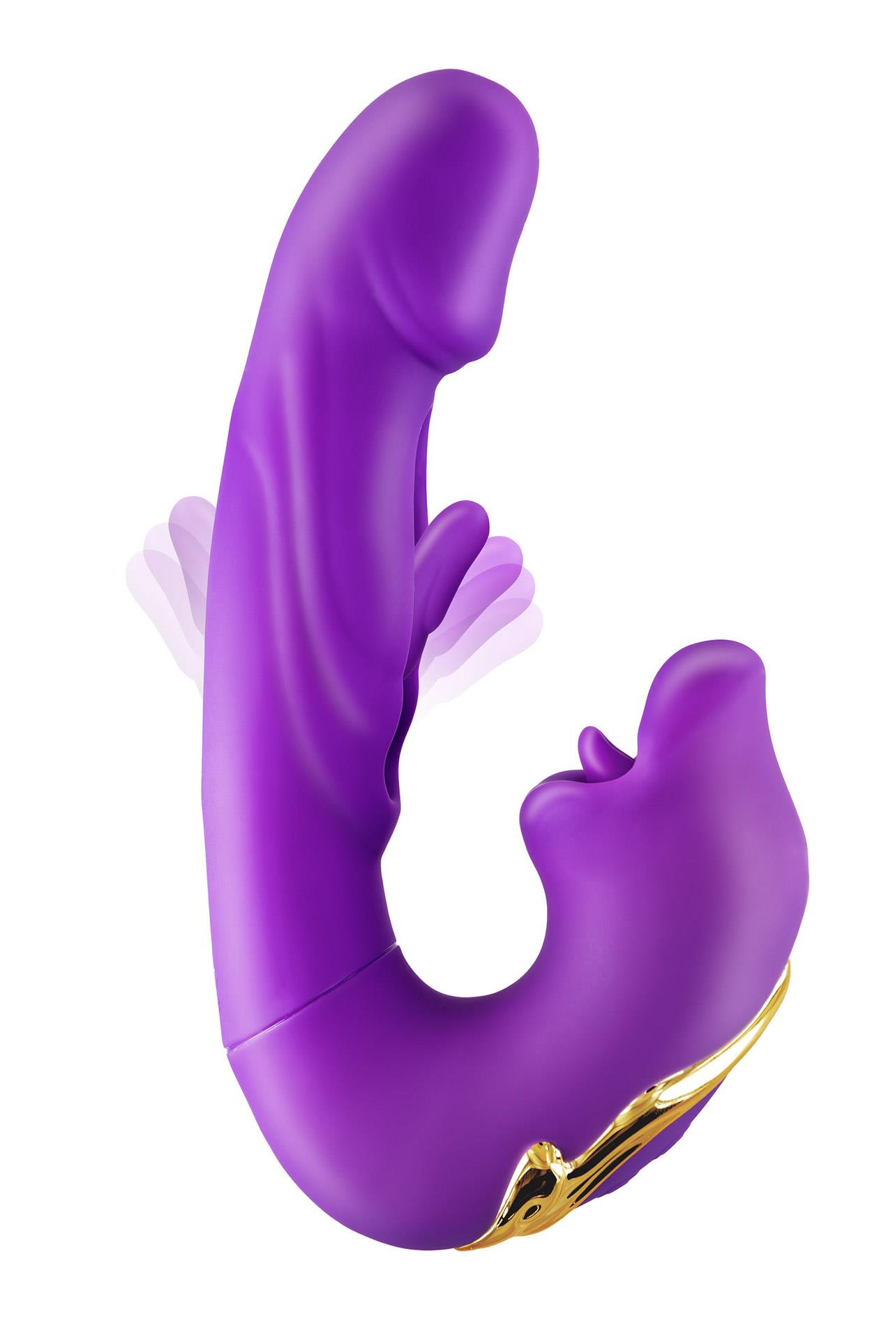 YOBA Kissy 3-in-1 Rabbit - Wibrator królik, Fioletowy, 17.6 cm