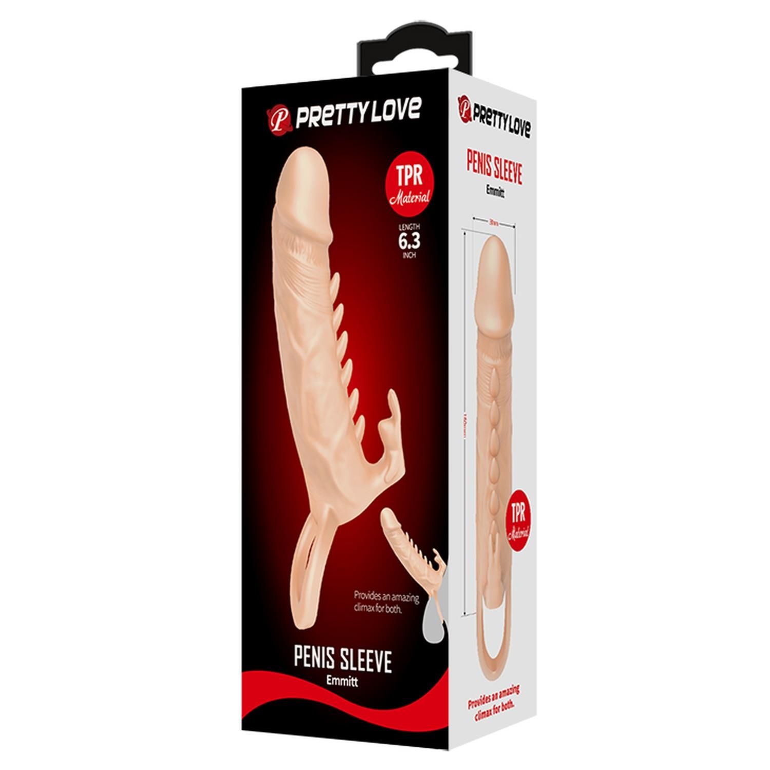 Насадка на пенис LyBaile Penis Sleeve Emmitt,16 см (телесный)