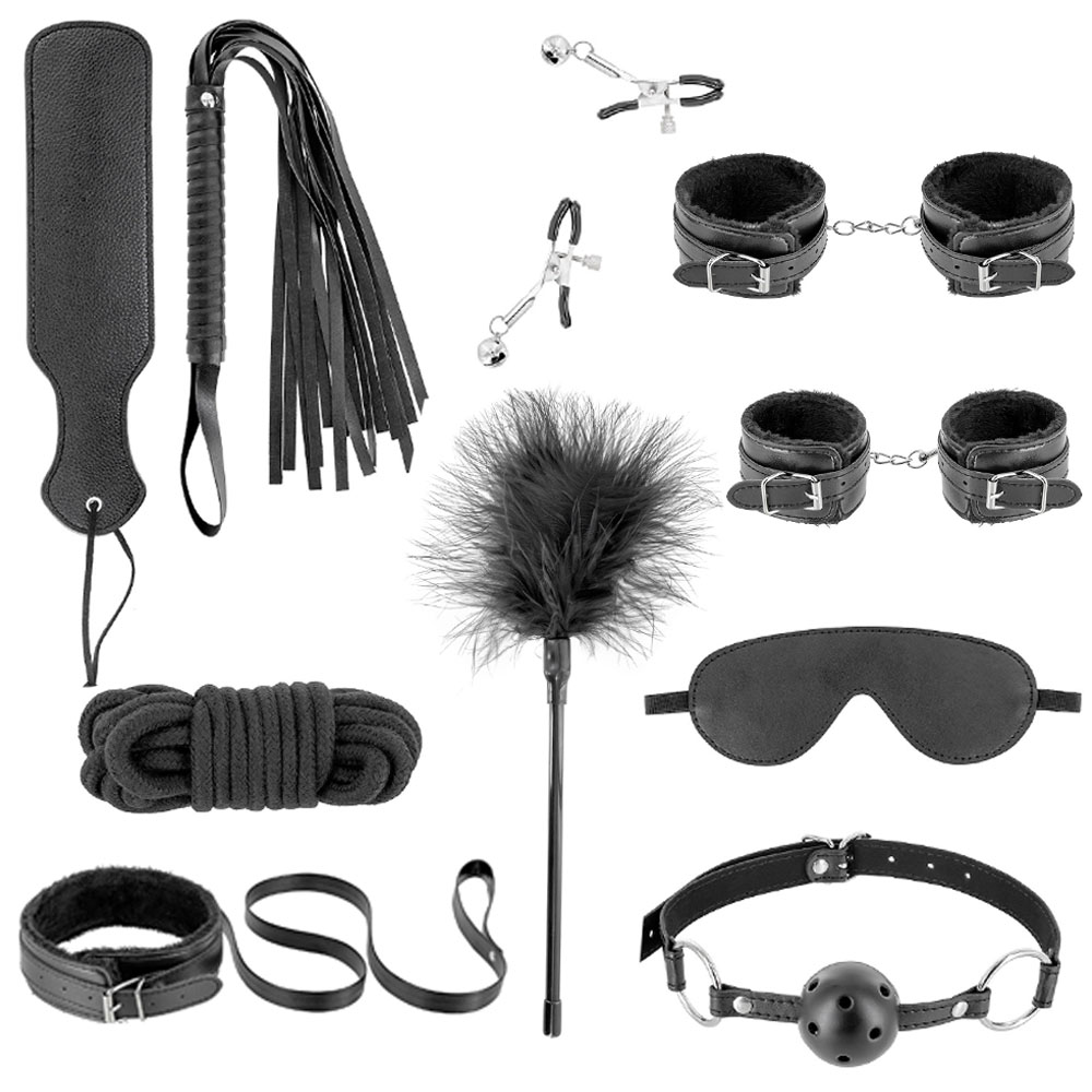 BDSM набор Fetish Tentation Enjoy Pain SM Bondage Box, 10 шт (черный)
