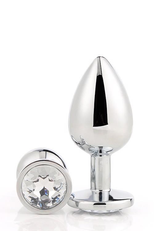 Анальна пробка Gleaming Love Silver Plug Medium, 8.3 см (прозорий)