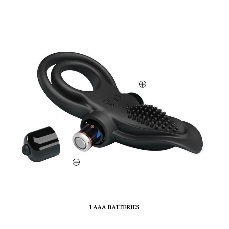 Эрекционное кольцо на пенис с вибрацией Pretty Love Vibro Penis Ring, 11,3 см (черный)