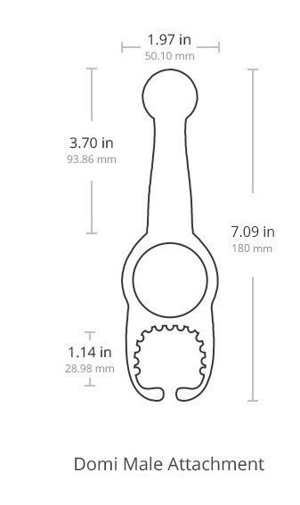 Насадка для вибромассажеров Lovense Domi/Domi 2 Male Attachment, 18 см (черный)