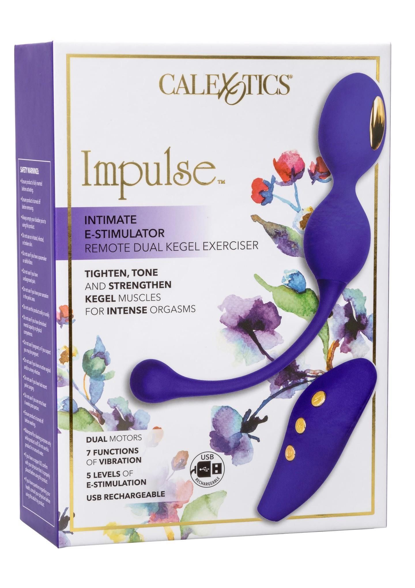 Вагінальні кульки CalExotics E-stim Dual Kegel Exerciser, 19,7 см (фіолетовий)