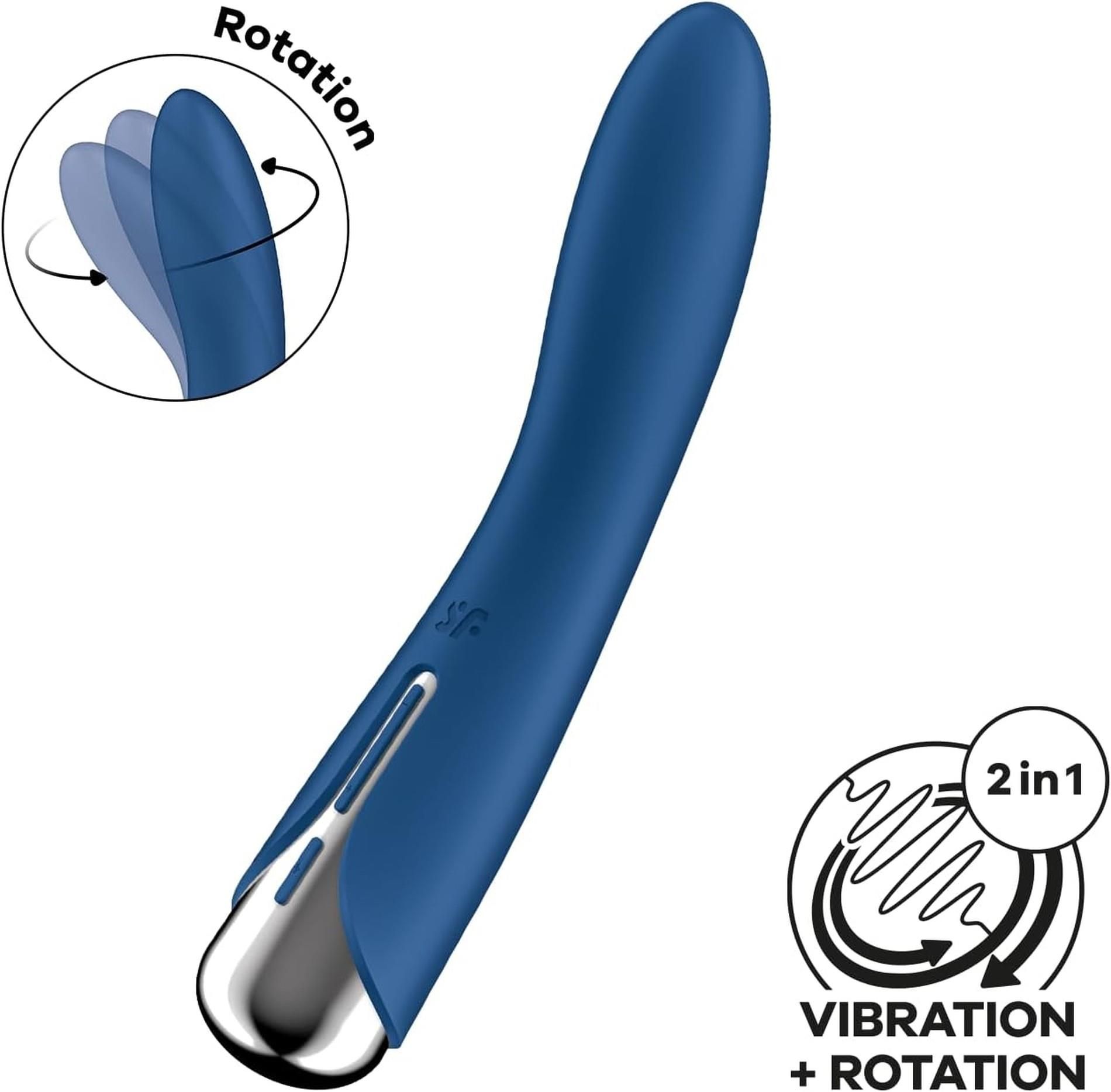 Вібратор Satisfyer Spinning Vibe 1, 17,5 см (синій)