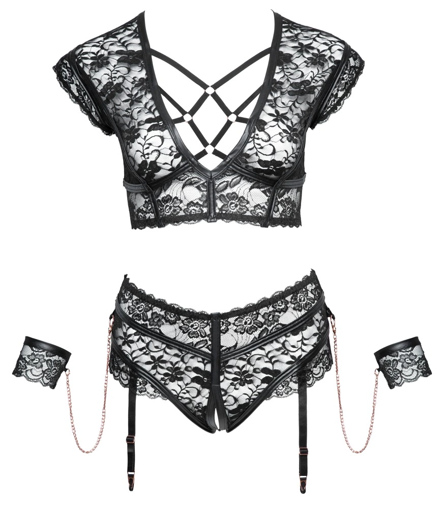 Комплект Cottelli Bondage Bra Set, 3XL (черный)