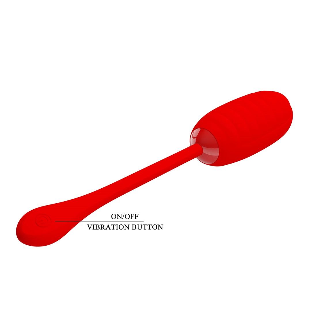 Віброяйце Pretty Love Kirk Super Soft Silicone, 19,7 см (червоний)