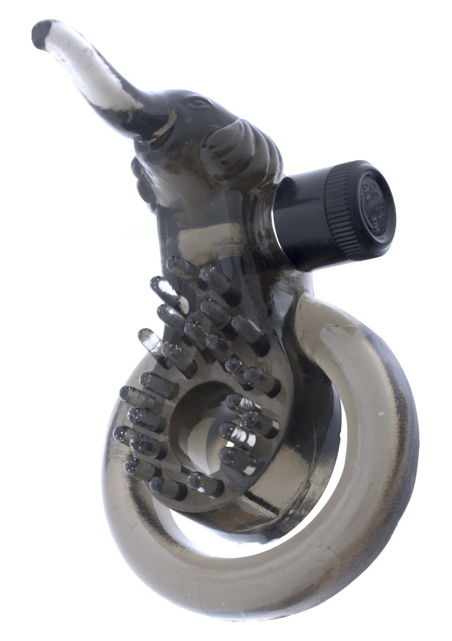 Эрекционное кольцо с вибрацией Cock & Ball Ring Elephant (черный)