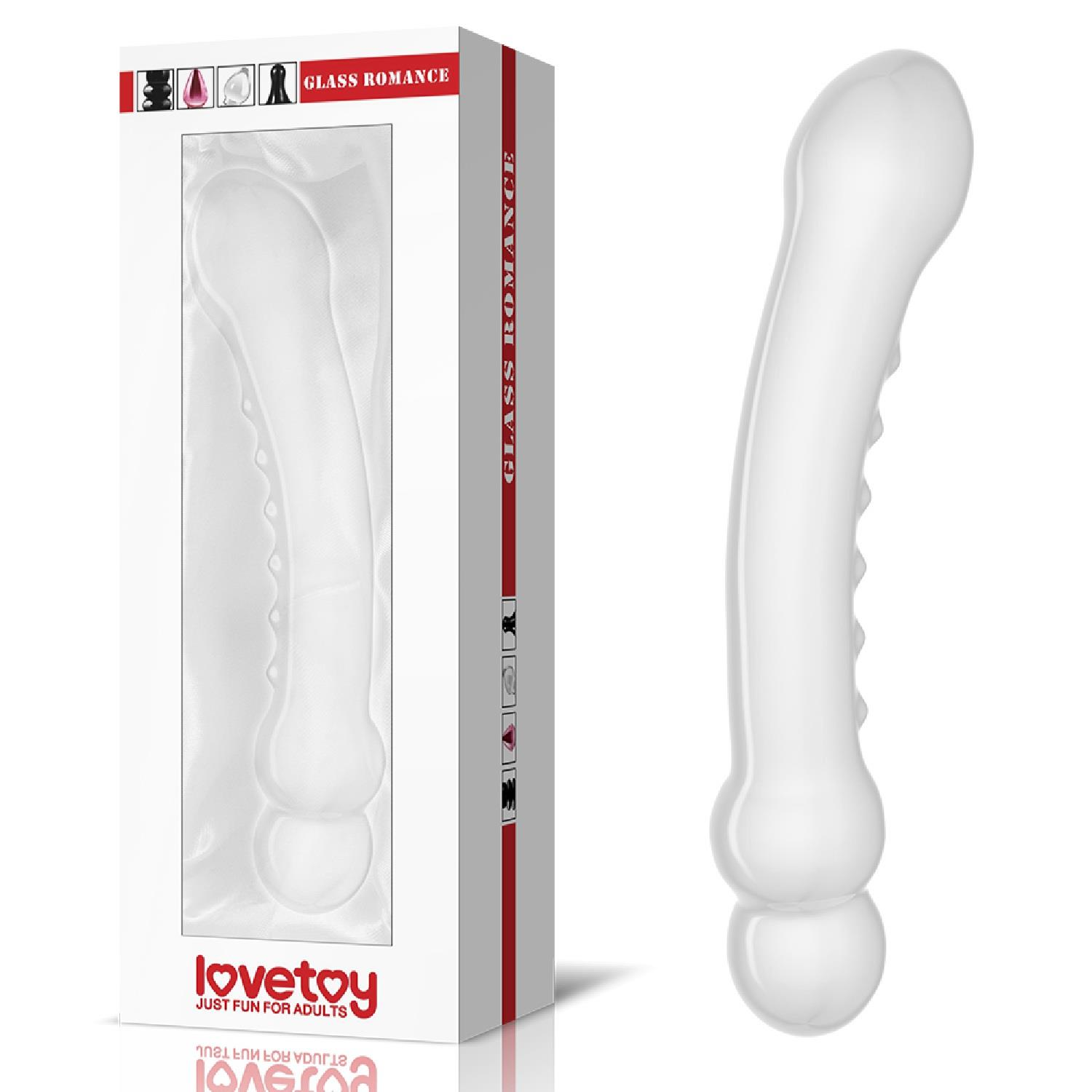 Скляний фалоімітатор LoveToys Glass Romance, 19 см (прозорий)