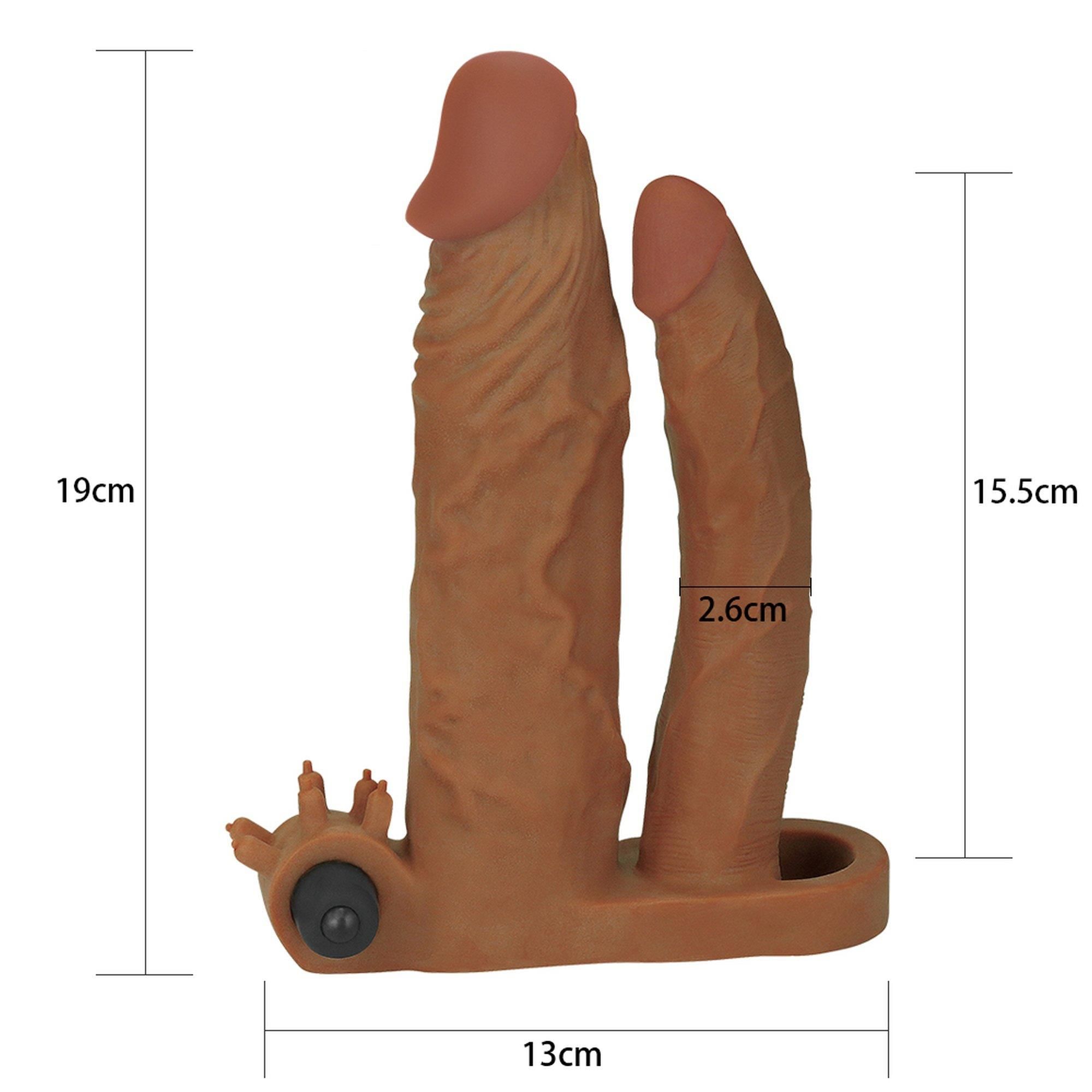 Насадка на пенис Lovetoy Pleasure X-Tender Series, 19.8 см (коричневый)