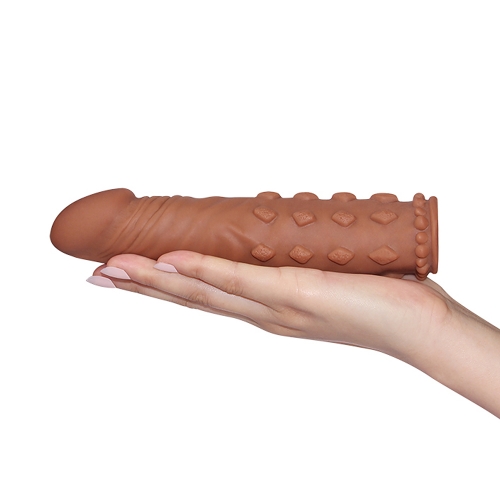 Насадка на пенис Lovetoy Pleasure X-Tender Series, 17.5 см (коричневый)