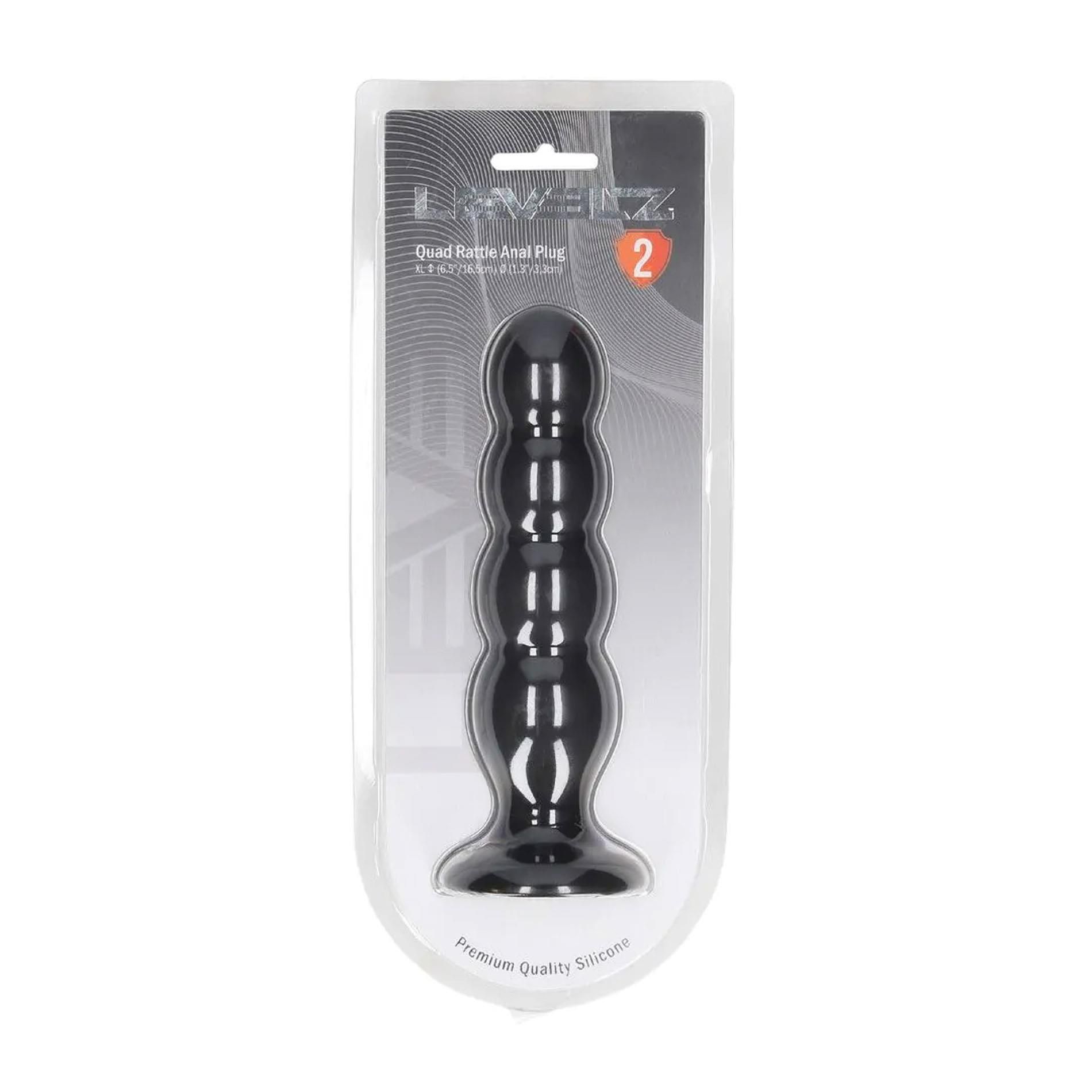 Korek analny Levelz Quad Rattle Liquid, 16.5 cm (czarny)