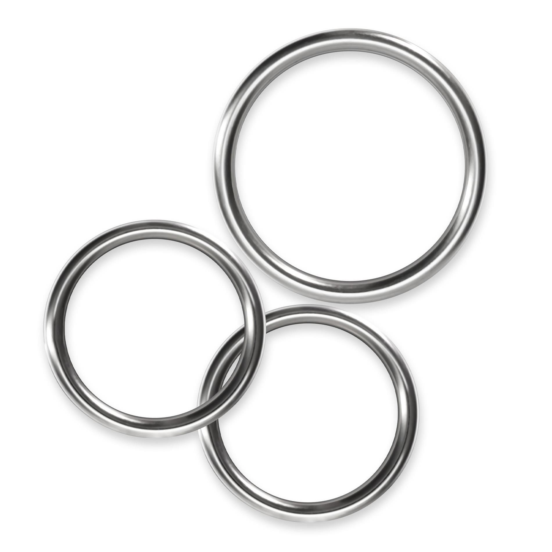 Набор эрекционных колец Crushious Metaleros, 3 шт (серебристый)