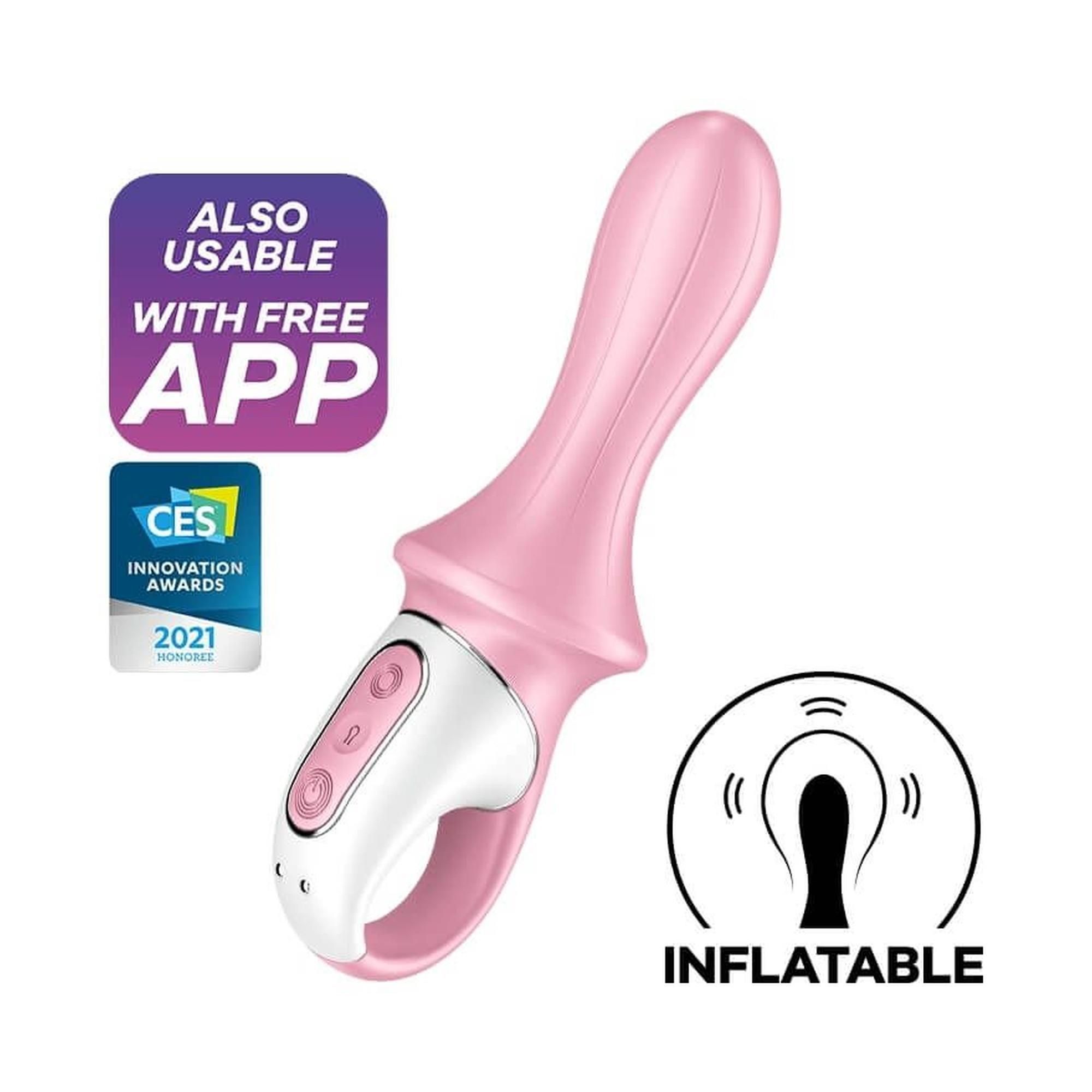 Надувний анальний вібратор Satisfyer Air Pump Booty 5+, 19 см (рожевий)