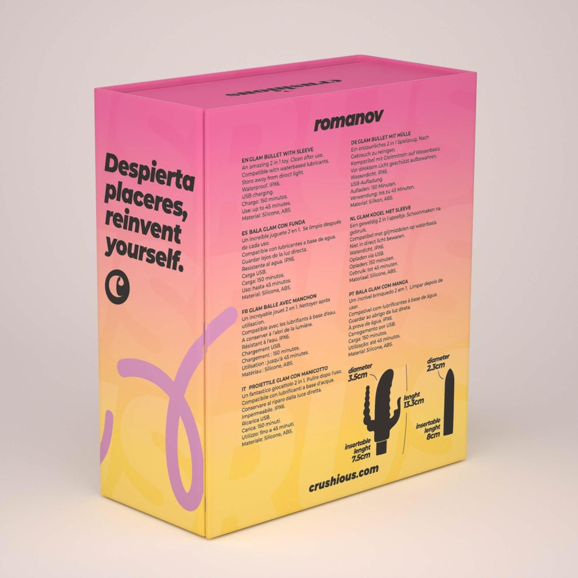 Wibrator królik Crushious Romanov, 13.3 cm (czarny)