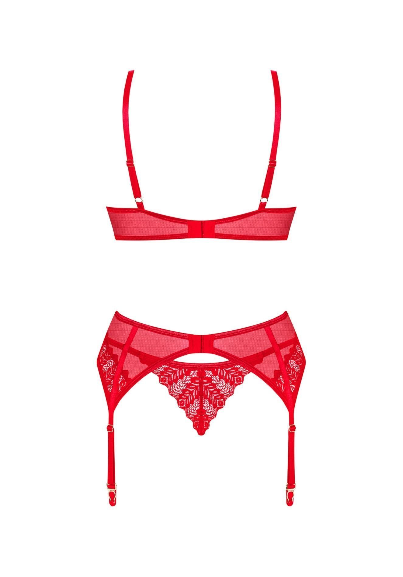 Комплект белья Obsessive Ingridia, M/L (красный)